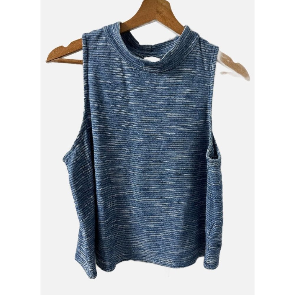 Anthropologie Postage Stamp Sleeveless Mock Neck Top Size Medium Space Marled